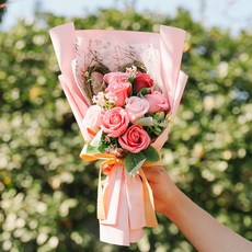 ASPASIA 人造球花束 粉色+卡片+提袋, 混色