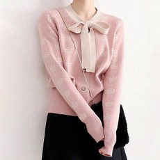 PAPERMENTS 女款皇冠印花蝴蝶結針織外套