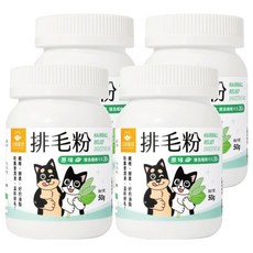 DOG CAT STAR 汪喵星球 犬貓用 排毛粉 雙重纖維配方 多種酵素 Omega3 亞麻仁油, 糞便潤滑 + 溫和排毛, 50g, 4罐