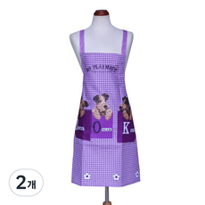 Bydeco 狗狗格紋圍裙, 紫色, 2個