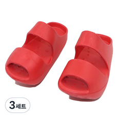 제이케이 바른자세 자세교정 발바닥 지압 균형 스트레처 더블 스트랩 양쪽착용 세트 레드, 3세트