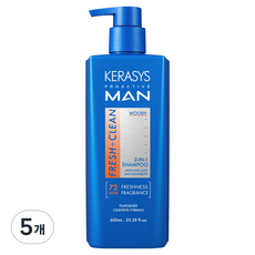 케라시스 남성용 프로액티브 탈모증상완화 샴푸 우디 향, 600ml, 5개