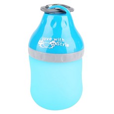 SUPER 休普 水滴型飲水器 寵物外出必備 防漏設計 可收納摺疊 易拆洗, 藍色, 1個