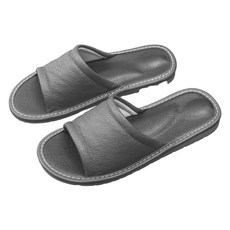 真皮頭層牛皮防滑厚底氣墊室內拖鞋, 29cm, 銀灰色, 1雙