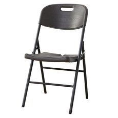 AMOS 木紋塑膠折疊椅, 灰木紋, YAN056, 灰色, 1個