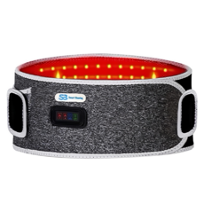 Smart Bearing 智慧魔力 至尊款充電式紅光熱敷震動按摩護腰帶 無線彈力鬆緊帶, 灰色