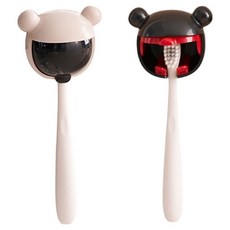 Hanbomnuri 卡通角色牙刷掛架 黏貼式牙刷架 2件組, 1套, 黑色, 紅色