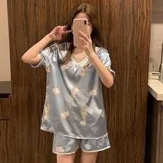 Aripple 女性夏季短袖睡衣家居服上下裝套裝