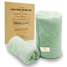 PETSTRY 寵物浴巾2件組, 薄荷綠