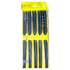 OSAMA 王樣 螺紋筷 10雙, 黑色, 筷子, 1包