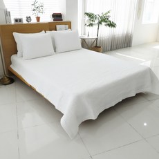 純棉絎縫素色床單, 白色