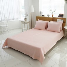 Decogram 純棉條紋絎縫色素床墊, 粉紅色