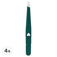 바움미루 뷰티 핀셋 하트 9.6cm, 4개, 그린
