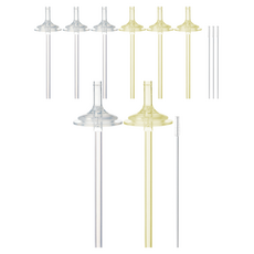 hibee Double Heart適用替換奶瓶吸嘴 2入+簡易吸管 2支+吸管刷組 第2階段, 混色, 4組