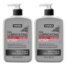 LUCKY SUPER SOFT 三效男用無香身體乳液 444ml 保濕滋潤 舒緩刮鬍後不適, 2入