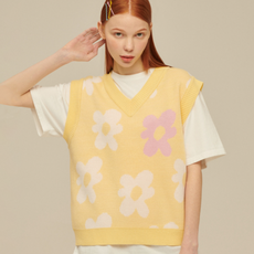 roccI roccI 女款花朵印花V領針織背心