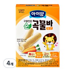 일동후디스 아이얌 순곡물바, 당근, 40g, 4개