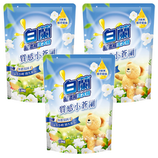 白蘭 含熊寶貝馨香精華超濃縮洗衣精 補充包 質感小蒼蘭, 1.6kg, 3包