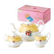 皇家阿爾伯特 100 週年刷新茶具套裝 3 件 1990 年花束, 茶壺+糖+奶精, 1組