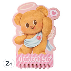 deLi 得力 奶油熊 HELLO 迷你筆記本 60張, 2個, 粉紅色