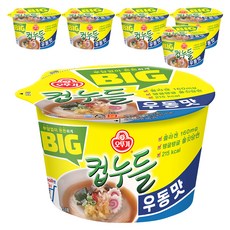 오뚜기 빅컵누들 우동맛 61.5g, 6개
