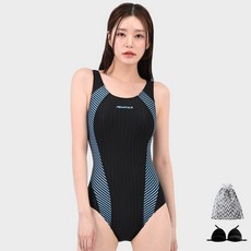 AQUATICA 女款線條無袖連身泳衣 AQA1376+配件組 3件組