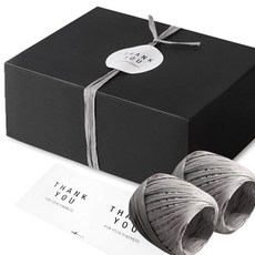 indi.k 現代黑色禮物盒5號 6入 + 拉菲草 2入 + 標籤 6入, 混合顏色, 1套