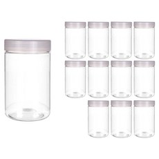 Mirkorea 圓形透明密封罐 白色, 12個, 300ml