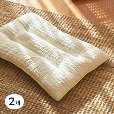 elim korea 可水洗低款涼感雙面枕, 檸檬色, 2個