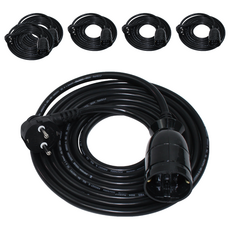 One Stop 高容量1孔電源延長線/多孔插座, 3m, 黑色, 6個