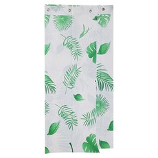 PEVA 防水浴簾, 180 x 180cm, 芭蕉葉 白色 + 綠色, 1組