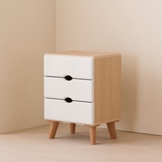 제이디퍼니처 발통형 미니 협탁 3단, 매플화이트, 1개