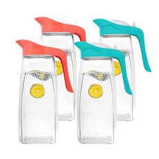 Miradan 天鵝玻璃水壺 4入組, 1.5L, 天空藍, 粉紅色, 4個