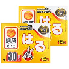 KOBAYASHI 小林製藥 桐灰 小白兔 貼式暖暖包 Set 持續發熱可達14小時 最高溫度63℃ 平均溫度53℃, 30片, 2盒