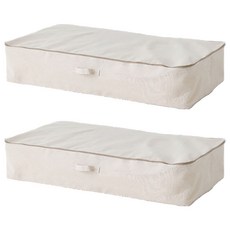 MARKET B RINEN 布料收納箱 100 x 55 x 19 cm KS1061STB, 米色, 2個