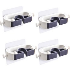 清掃工具多功能壁貼式掛鉤, 4入, 白色