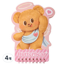 deLi 得力 奶油熊 HELLO 迷你筆記本 60張, 4個, 粉紅色