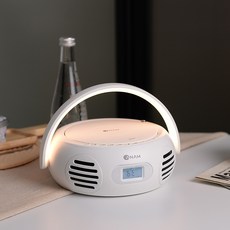 아남 포터블 무드등 FM라디오 레트로 무선 블루투스 CD플레이어, 화이트, A-350L