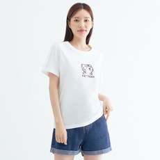 Elsso 女款透氣老虎印花短袖T恤