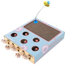 PETSMON 打地鼠貓抓板貓咪玩具, 混合顏色, 1個