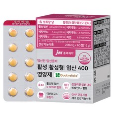 jw Pharmaceutical 孕前活性葉酸400補充錠, 60顆, 1盒