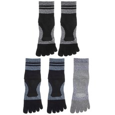 BASE ALPHA ESSENTIAL 男性圖案五指中筒襪 5雙入