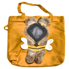 萌趣帆布寵物露頭包 透氣不悶 輕巧牢固 耐抓耐咬, 275g, Yellow, 1個