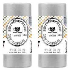 BonitaGoods 多用途超細纖維捲筒毛巾 30*30cm 灰色, 2個, 30入