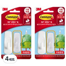 3M Command 無痕 多用途掛鉤 小型 + 中型 2入, 4套, 混合色
