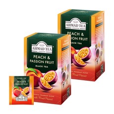 AHMAD TEA 水蜜桃百香果紅茶茶包, 2g, 20包, 2盒