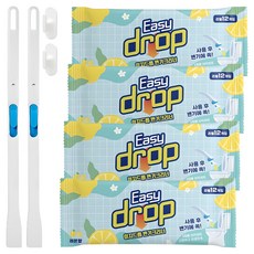 이지드롭 변기크리너 레몬향 리필 브러쉬 24개입 + 핸들 + 전용 고리, 혼합색상, 2세트