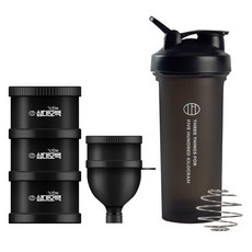 삼대오백 전용 프리미엄 쉐이커 + 필박스 + 깔때기 세트, 블랙, 800ml, 1개