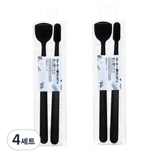 드위트리 코일연모 칫솔 0.18mm + 혀클리너 세트 블랙, 4세트