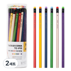 TUCO.B 精梳六角鉛筆 2B 6種*8入組 TC-15, 2套, 混合顏色